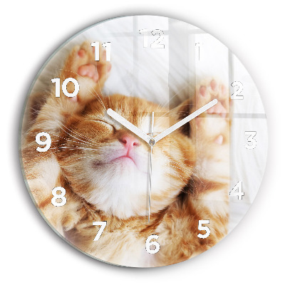 Horloge ronde Petit chat endormi