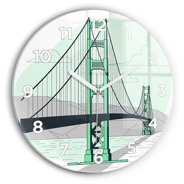 Horloge ronde Pont vert