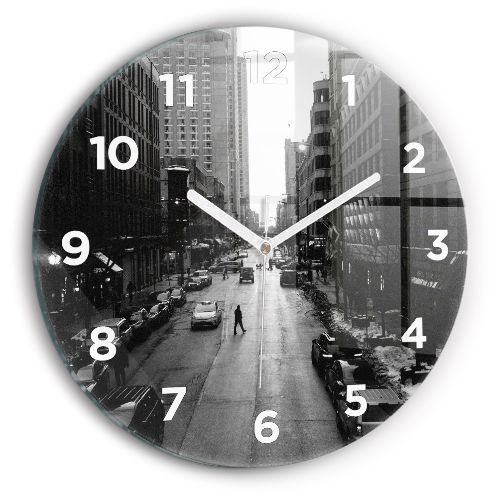 Horloge ronde Rue de la ville de Chicago