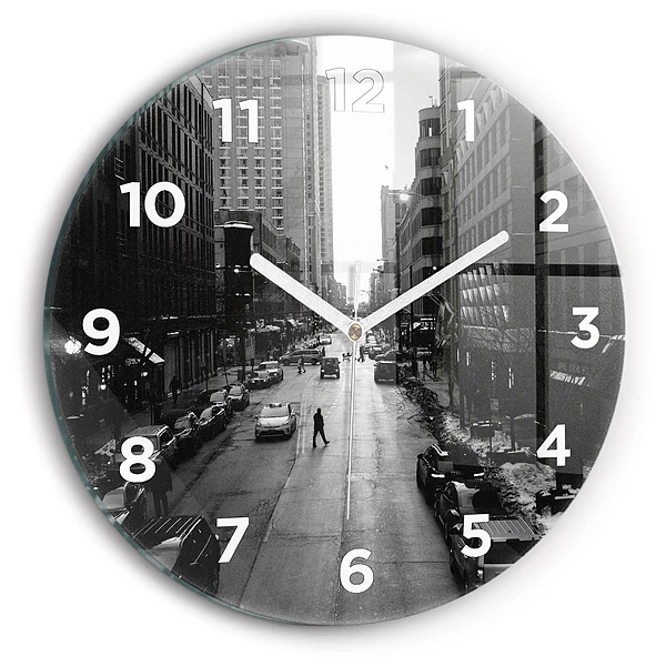 Horloge ronde Rue de la ville de Chicago
