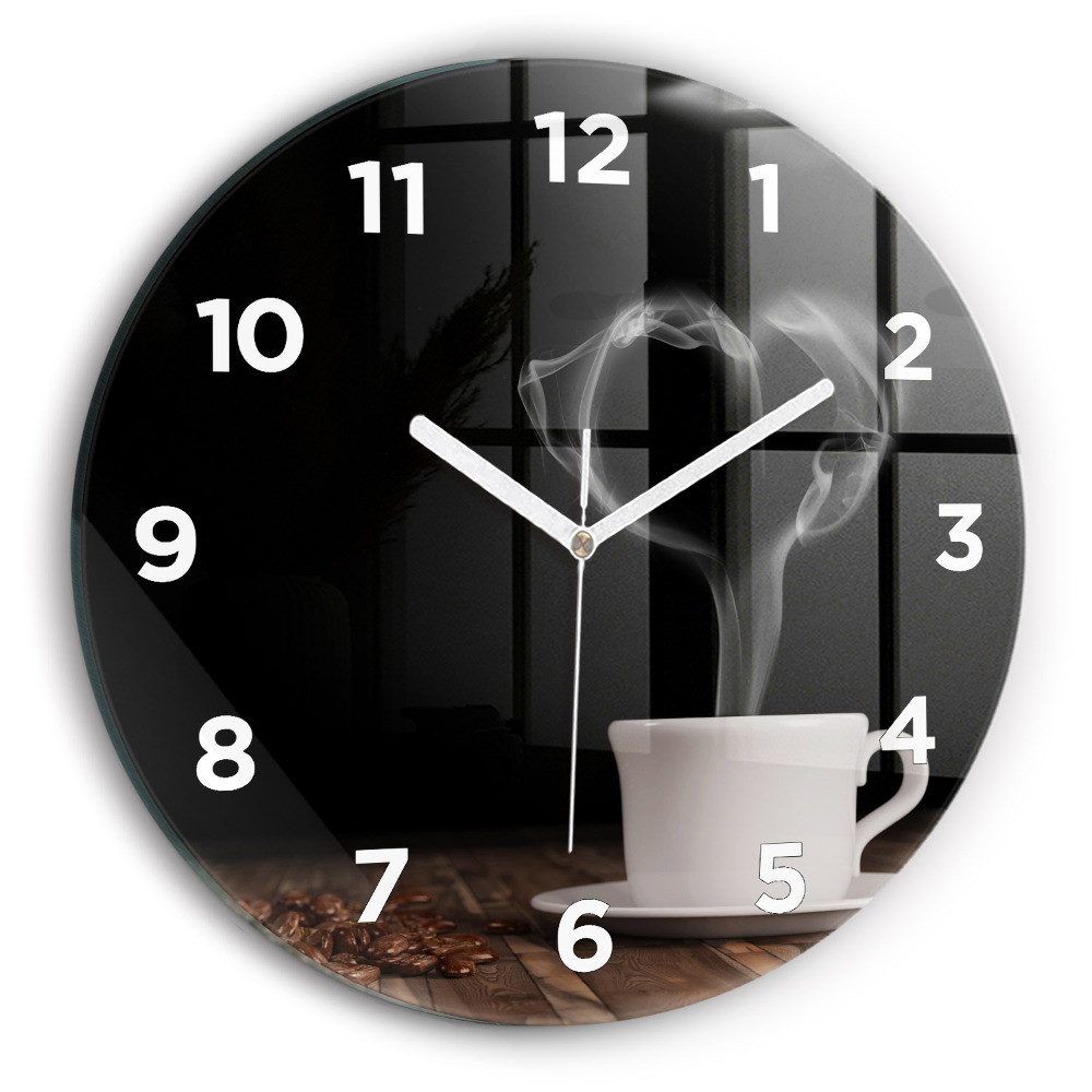 Pendule murale ronde Tasse de café chaud