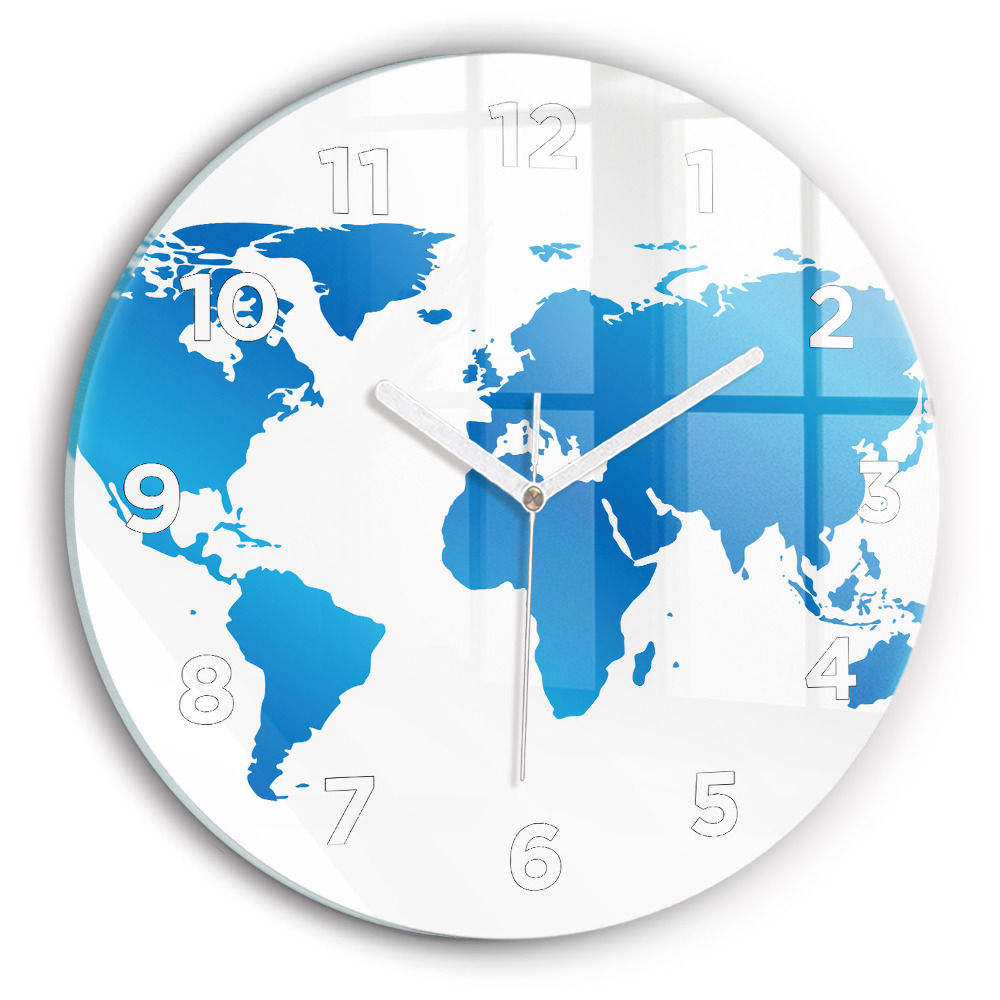 Horloge ronde murale Carte du monde