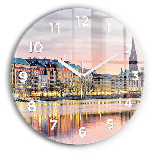 Horloge ronde murale Alster à Hambourg