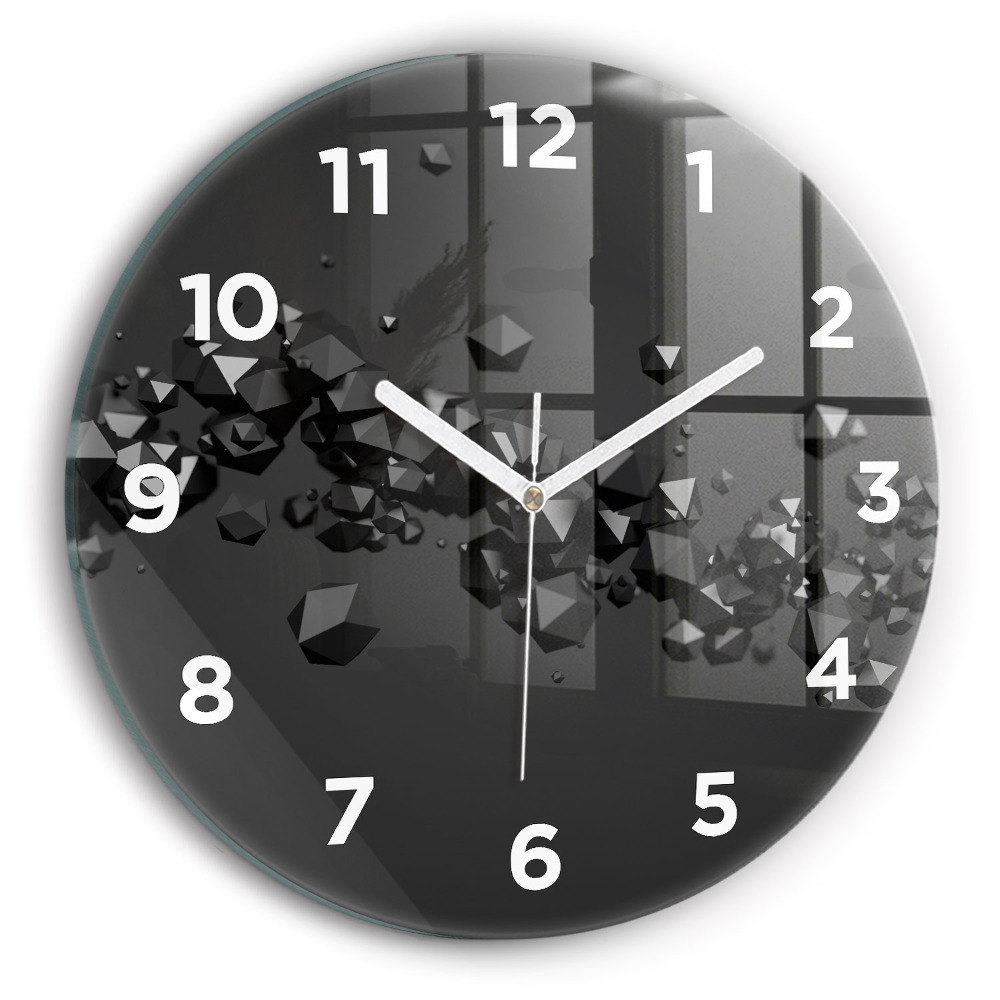 Pendule murale ronde Abstraction noire