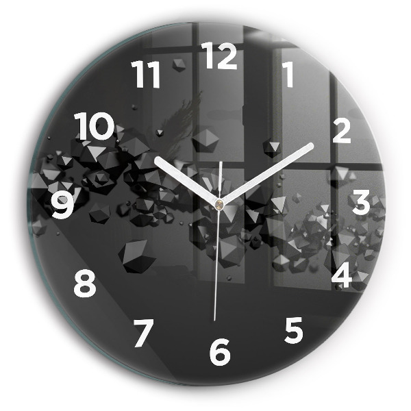 Pendule murale ronde Abstraction noire