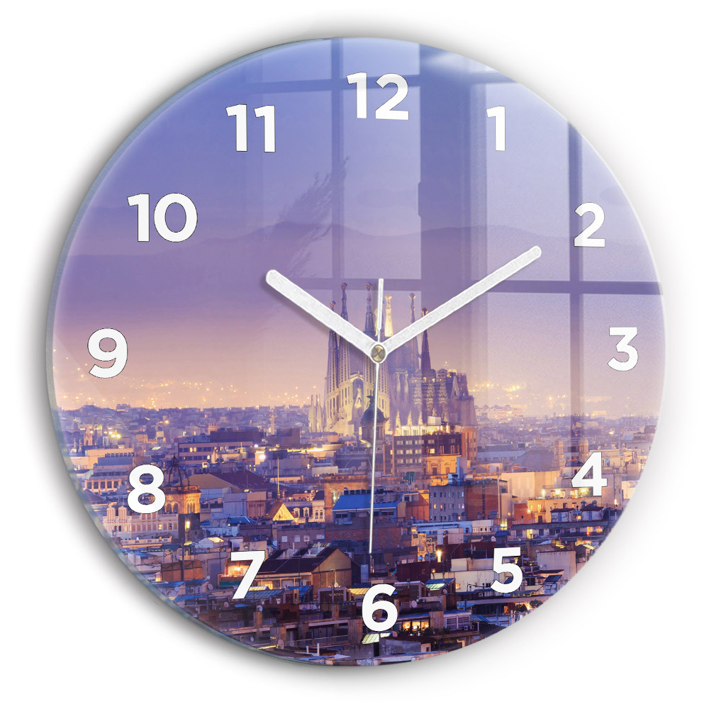 Horloge ronde murale Vue de Barcelone