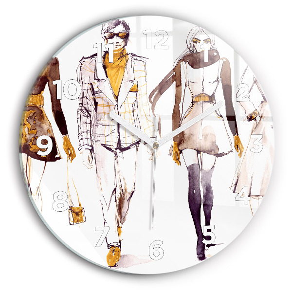 Horloge ronde en verre Femme et homme