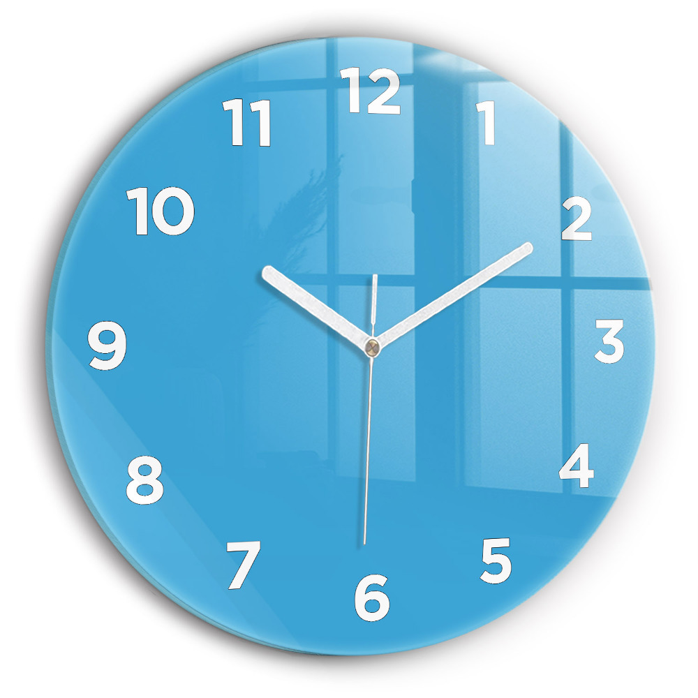 Horloge ronde en verre Bleu marine