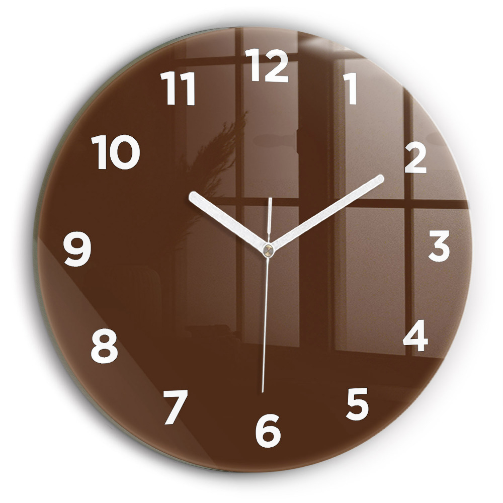 Horloge ronde en verre Marron