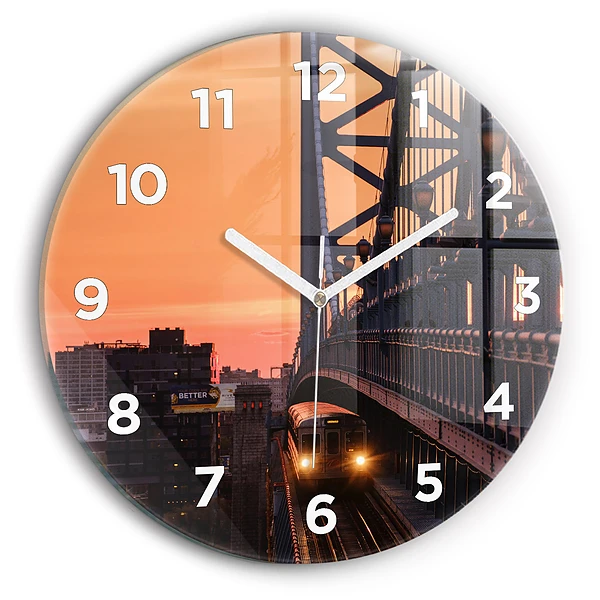 Horloge ronde en verre Pont Benjamin Franklin