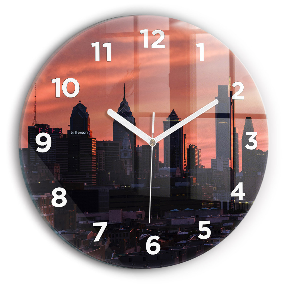 Horloge ronde murale Panorama de Philadelphie