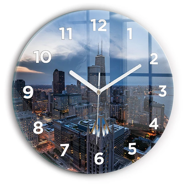 Horloge ronde murale Photo de Chicago