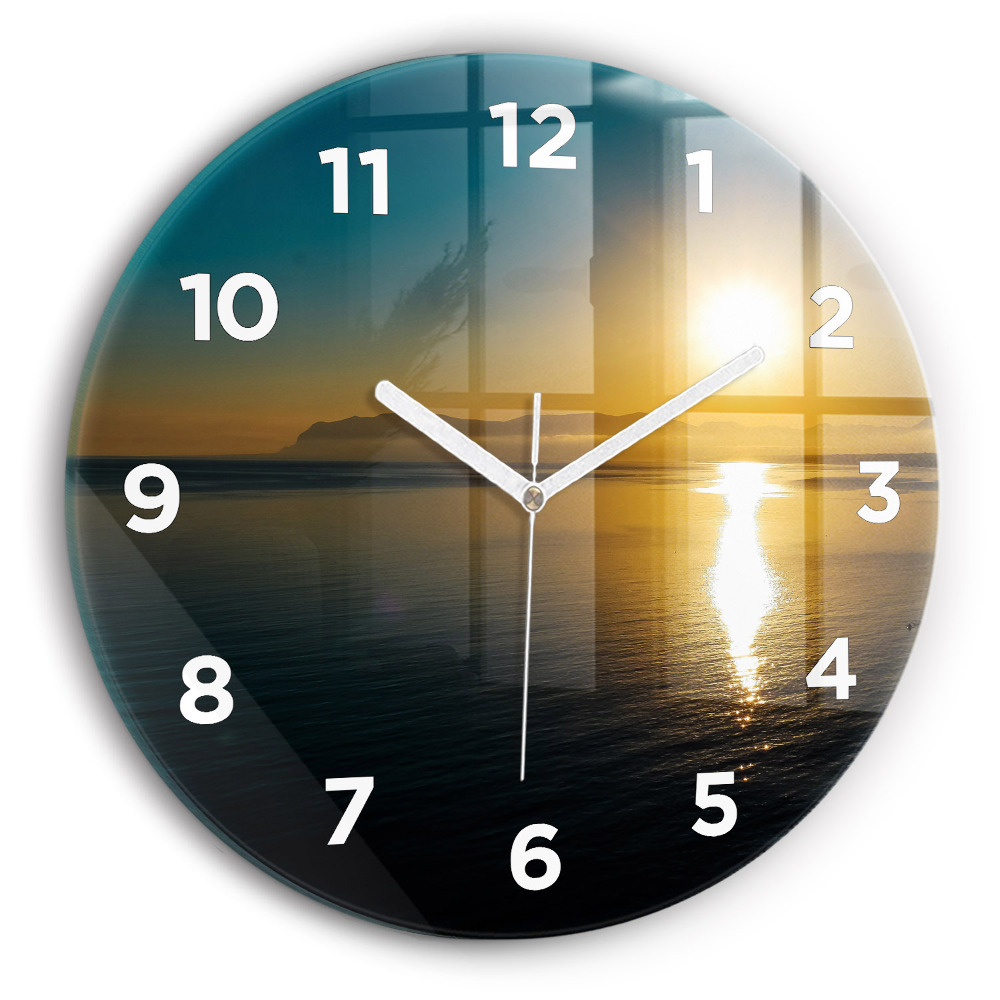 Pendule murale ronde Paysage de lever de soleil