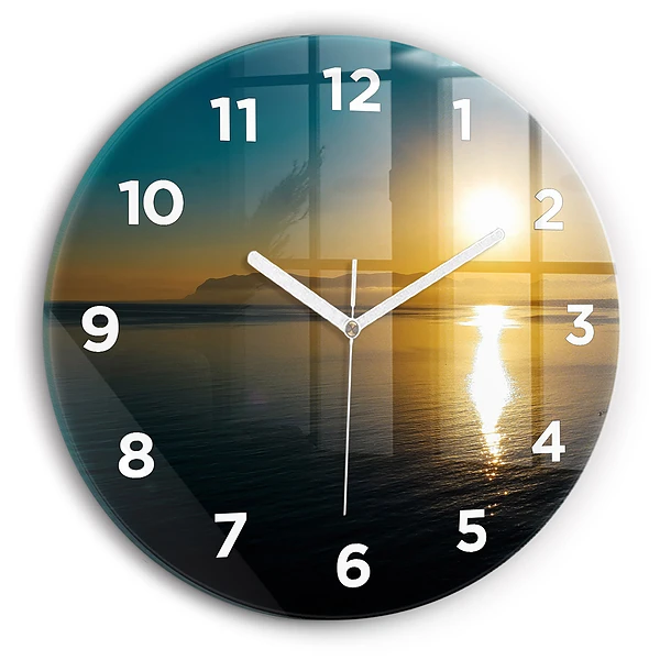 Pendule murale ronde Paysage de lever de soleil