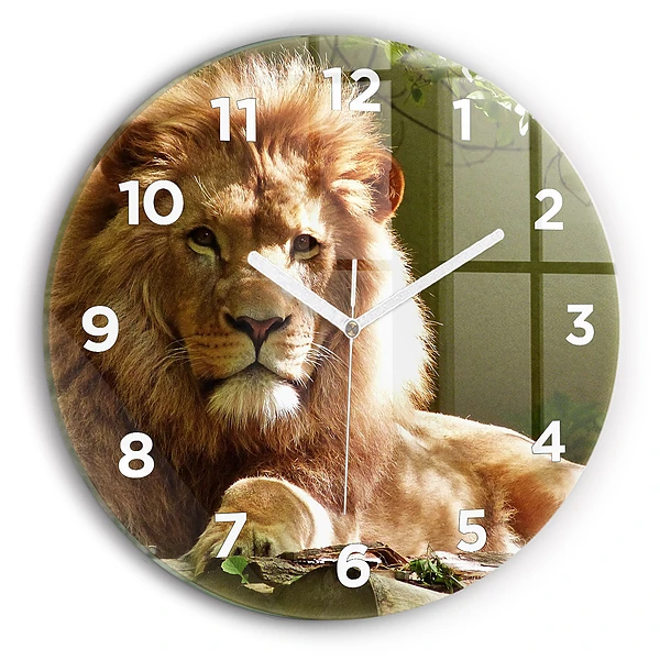 Pendule murale ronde Portrait d'un lion