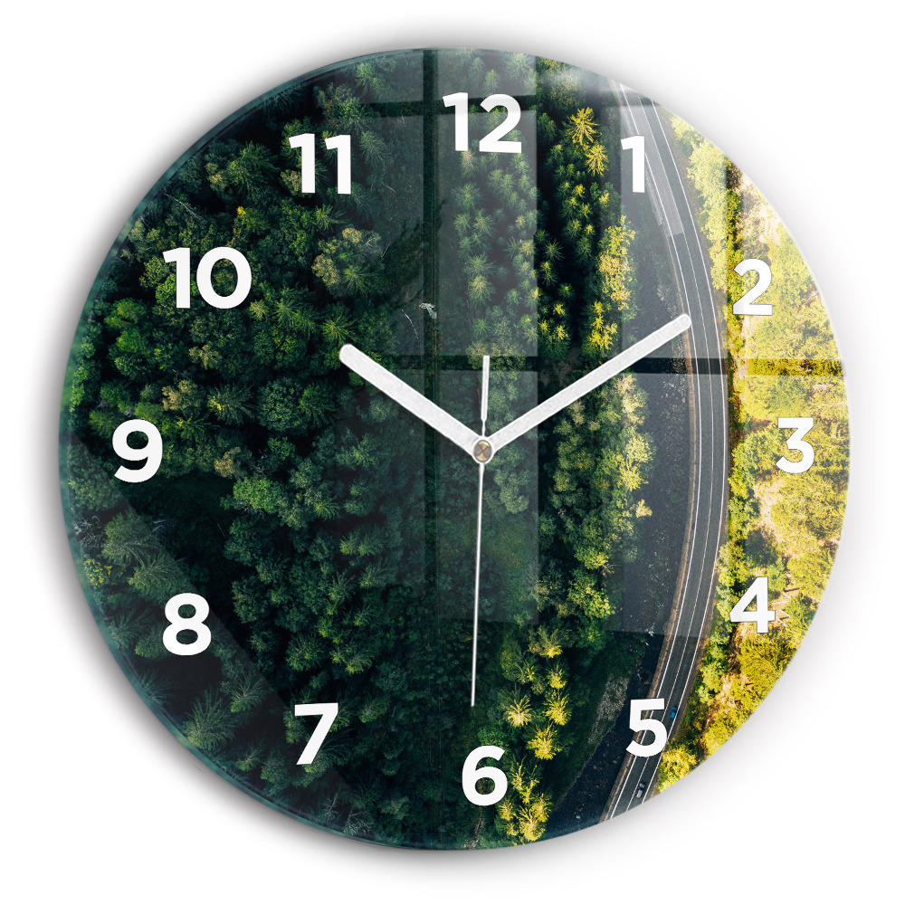 Horloge ronde Forêt vue d'un oiseau