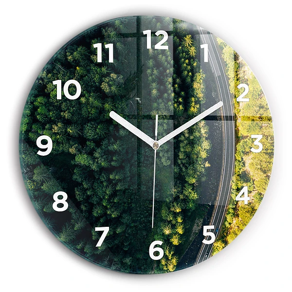 Horloge ronde Forêt vue d'un oiseau