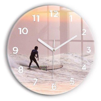 Horloge ronde Surfeur à Hawaï