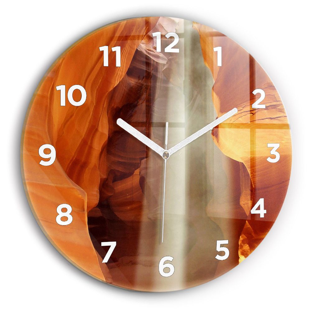 Horloge ronde en verre Canyon du désert