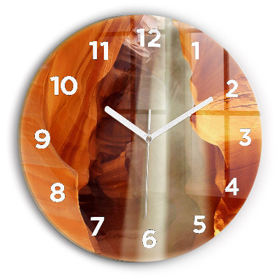 Horloge ronde en verre Canyon du désert