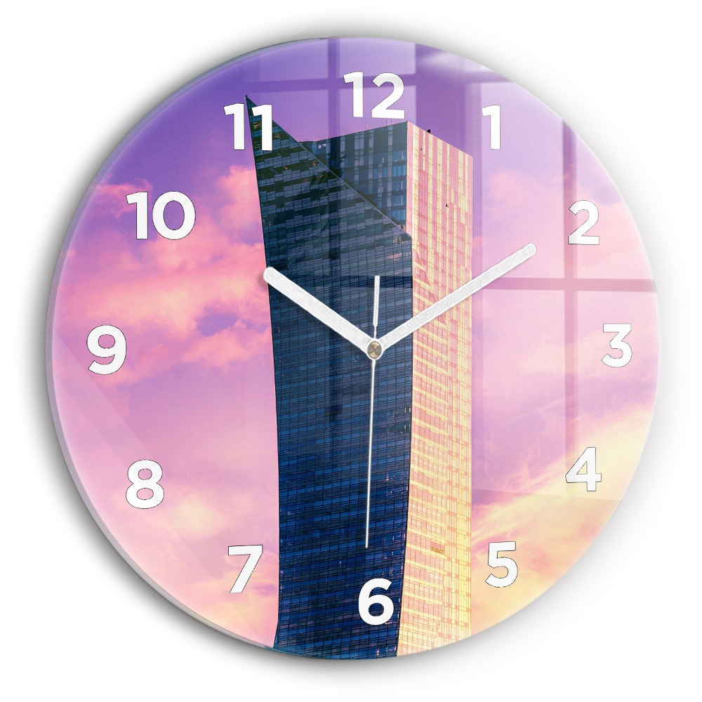 Horloge ronde en verre Gratte-ciel à Varsovie