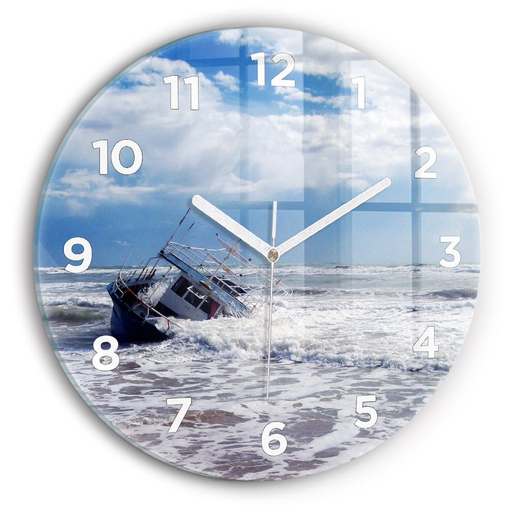 Horloge ronde murale Bateau coulé