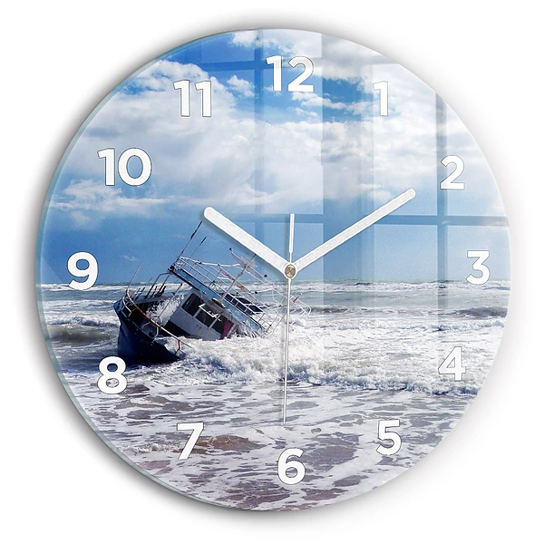 Horloge ronde murale Bateau coulé