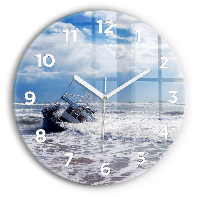 Horloge ronde murale Bateau coulé