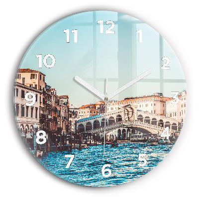 Horloge ronde murale Le pont du Rialto à Venise