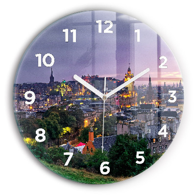 Horloge ronde en verre Édimbourg depuis Calton Hill