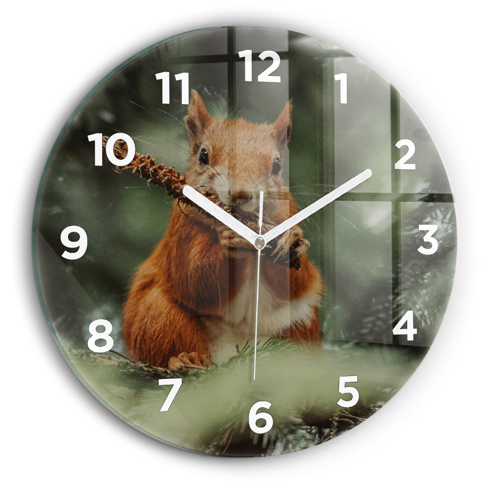 Horloge ronde Écureuil et animaux sauvages