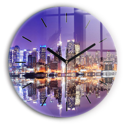 New York City la nuit Horloge ronde