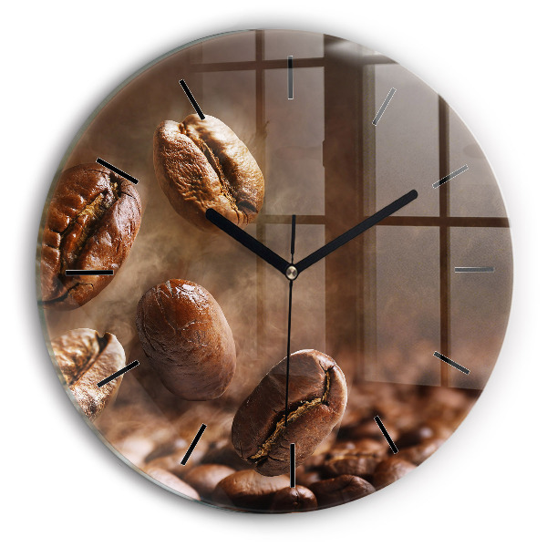 Grains de café Horloge ronde murale