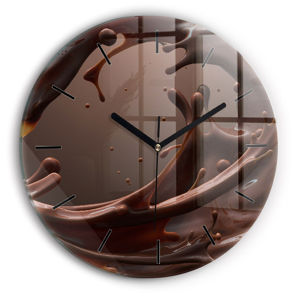 Vagues de cacao Horloge ronde en verre