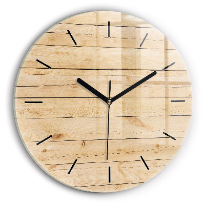Planches en bois Horloge ronde en verre