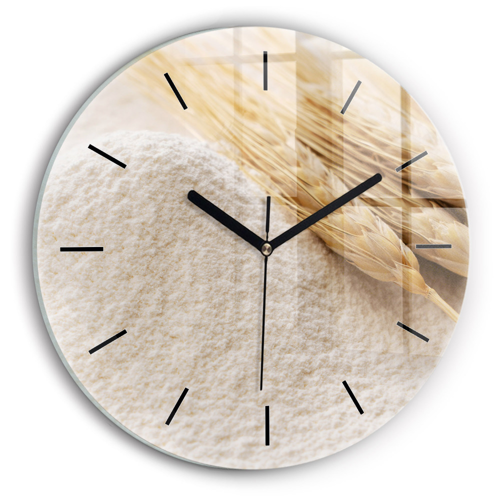 Farine et épis Horloge ronde en verre