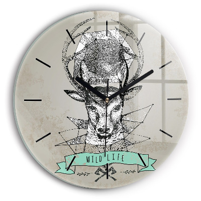 Tête de cerf Horloge ronde