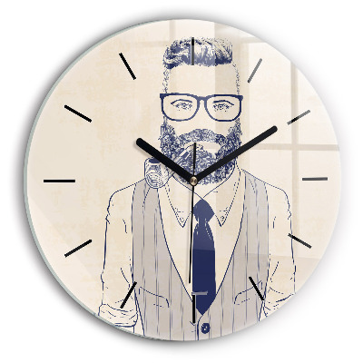Homme à barbe Pendule murale ronde
