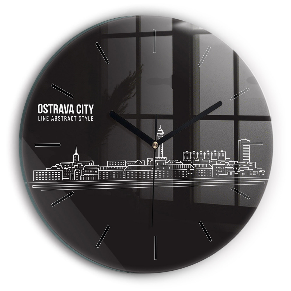Dessin de la ville d'Ostrava Horloge ronde
