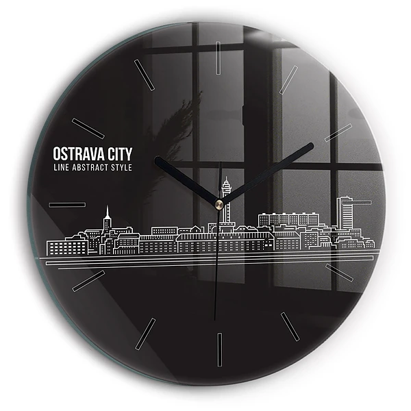 Dessin de la ville d'Ostrava Horloge ronde
