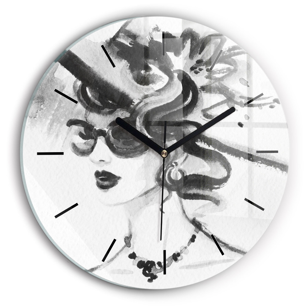 Femme à la mode Horloge ronde murale