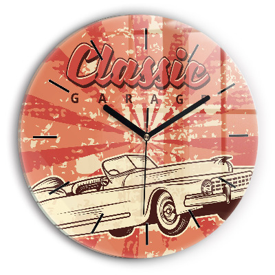 Vintage Retro auto Horloge ronde en verre