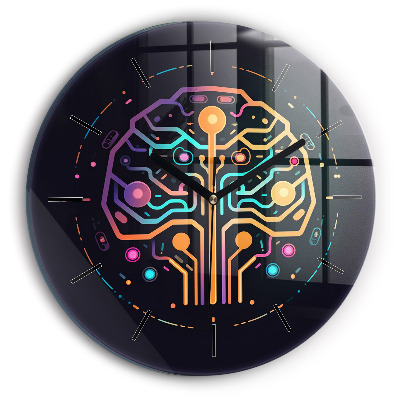 Abstraction colorée Pendule murale ronde