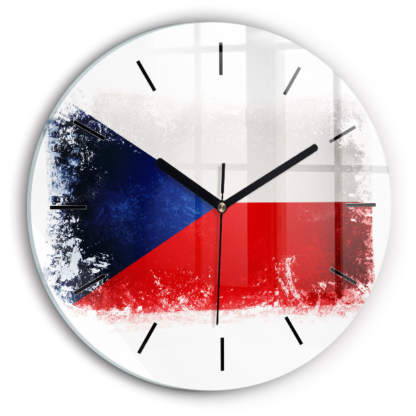 Drapeau de la République tchèque Horloge ronde murale