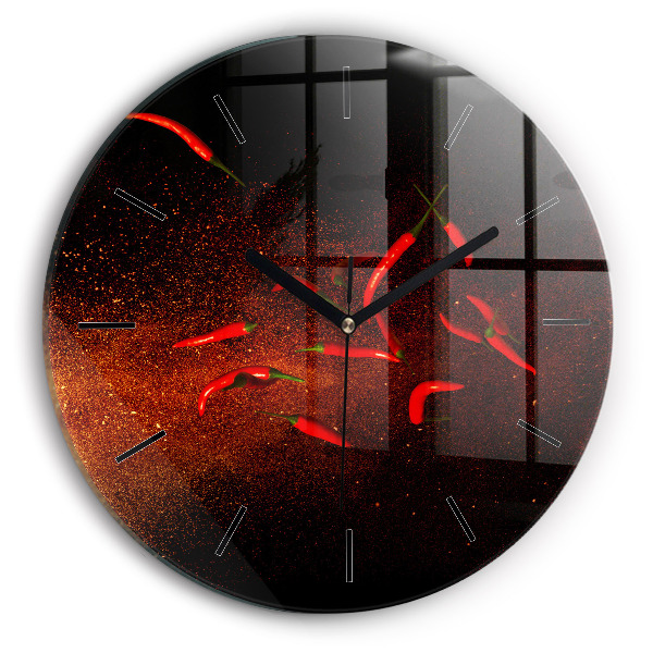 Piments Horloge ronde murale