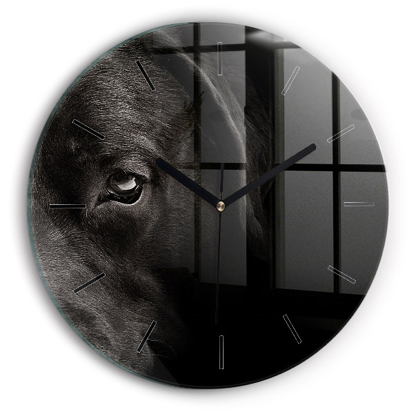Chien et chat écossais Horloge ronde en verre