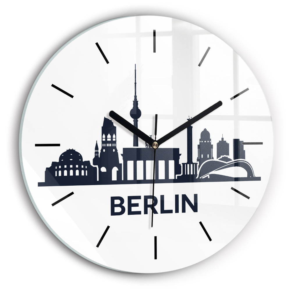 Illustration de la ville de Berlin Horloge ronde en verre