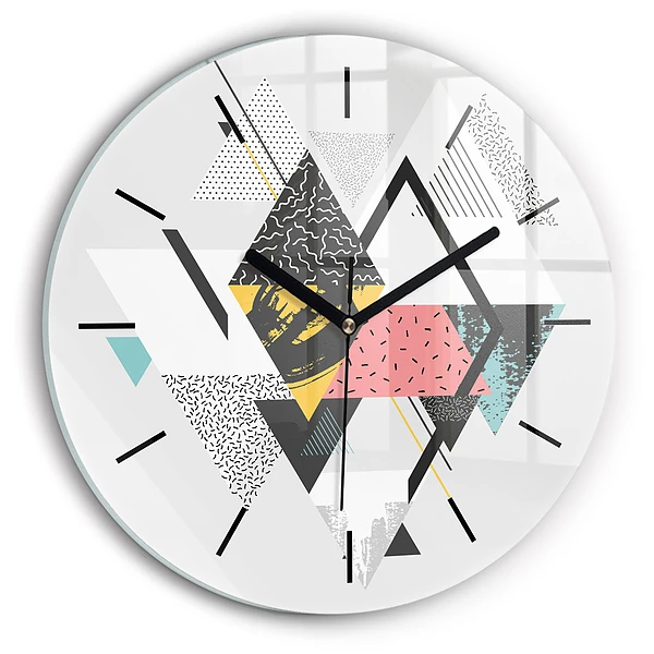 Motif géométrique Horloge ronde murale