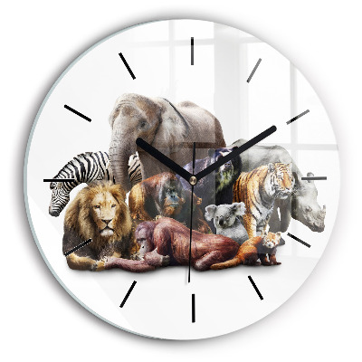 Animaux sauvages Horloge ronde