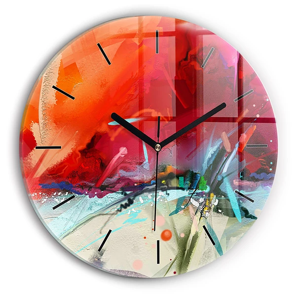 Rangées d'épices Horloge ronde en verre